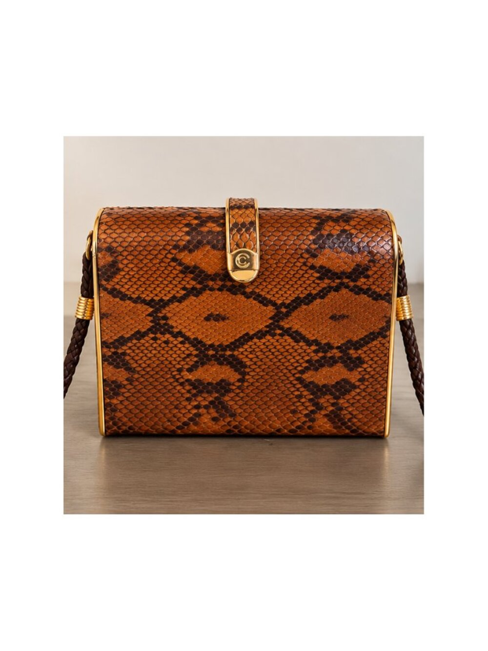 Linea Doppio Firenze Snakeskin Box Crossbody Bag Italy NWOT